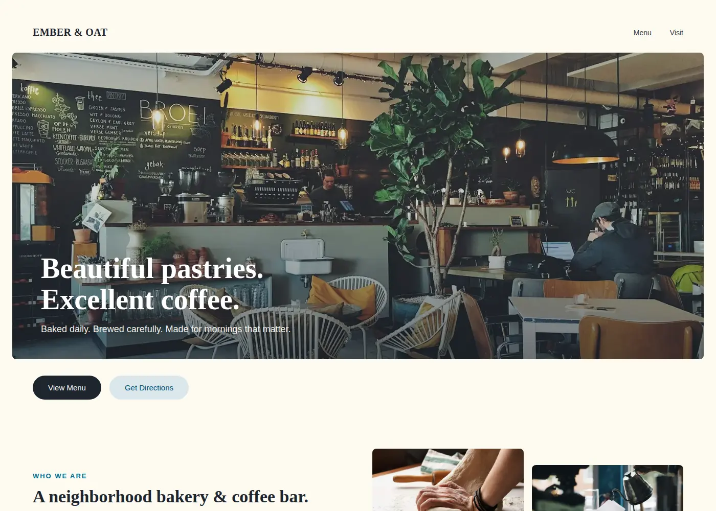 Modern & Airy cafe design example