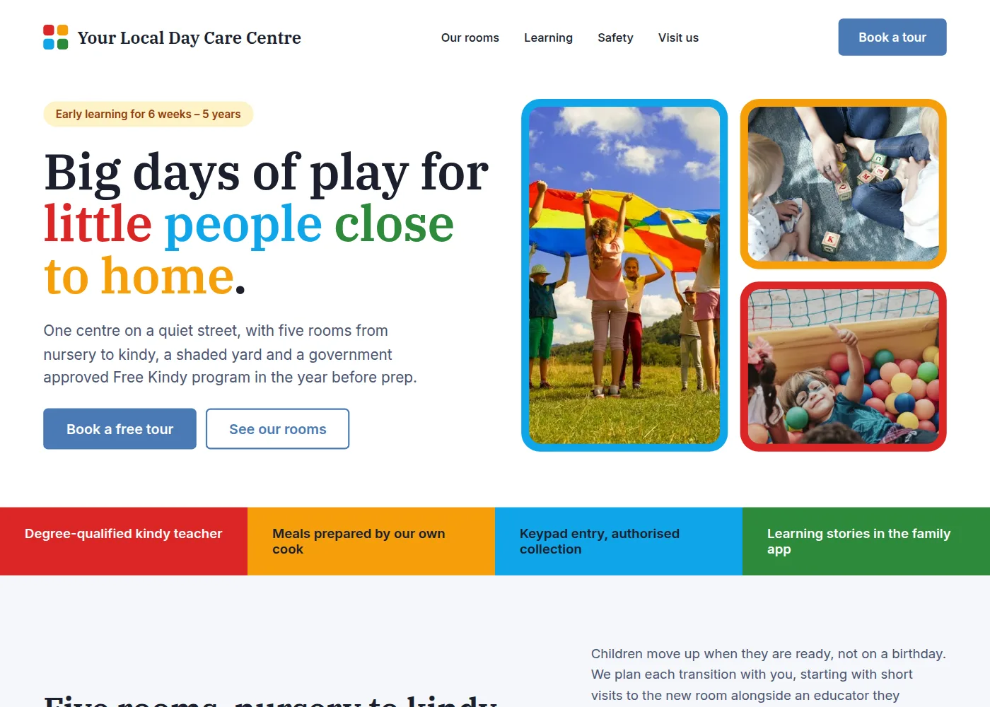 Your Local Day Care Centre: Colour Blocks day care centre design example