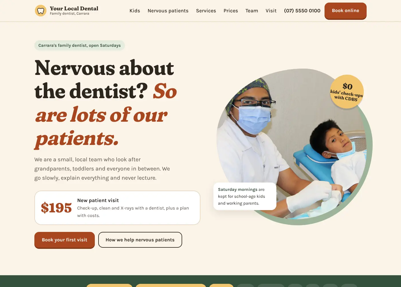 Warm Family dental practice design example