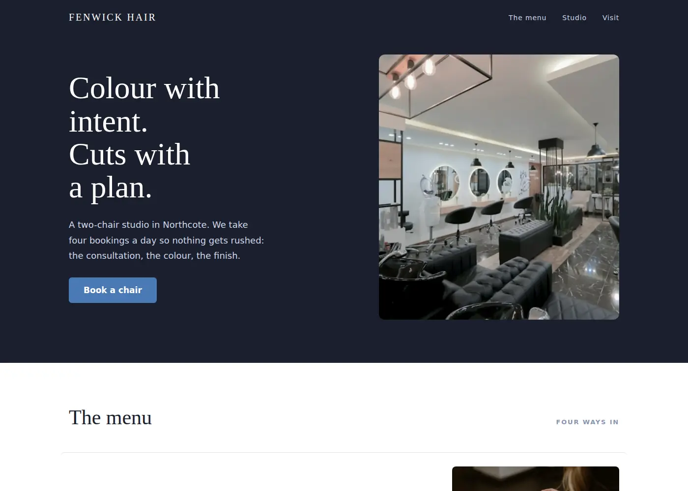 Fenwick Hair: Editorial hairsalon design example