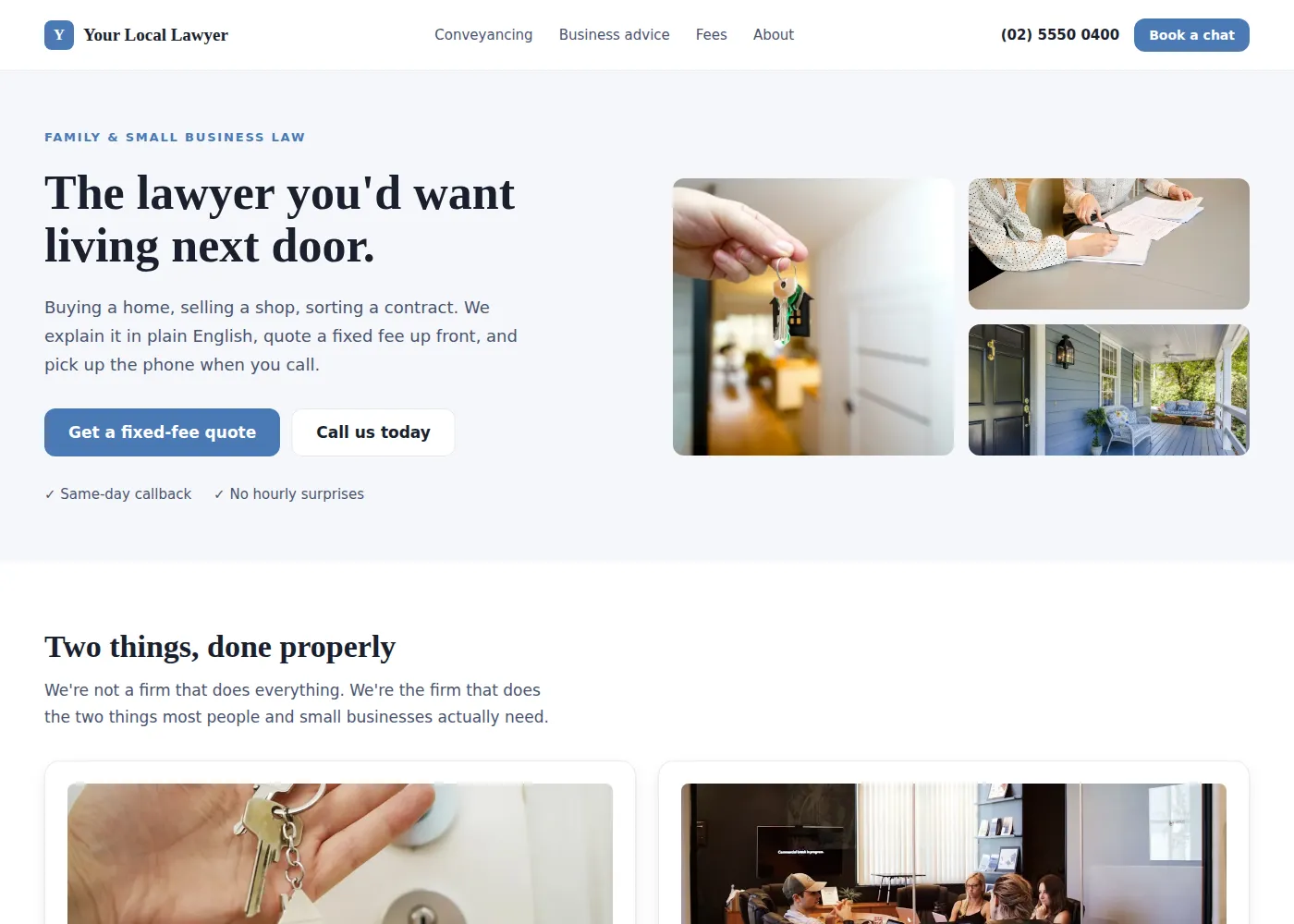 Your Local Lawyer: The Kitchen Table lawyer design example