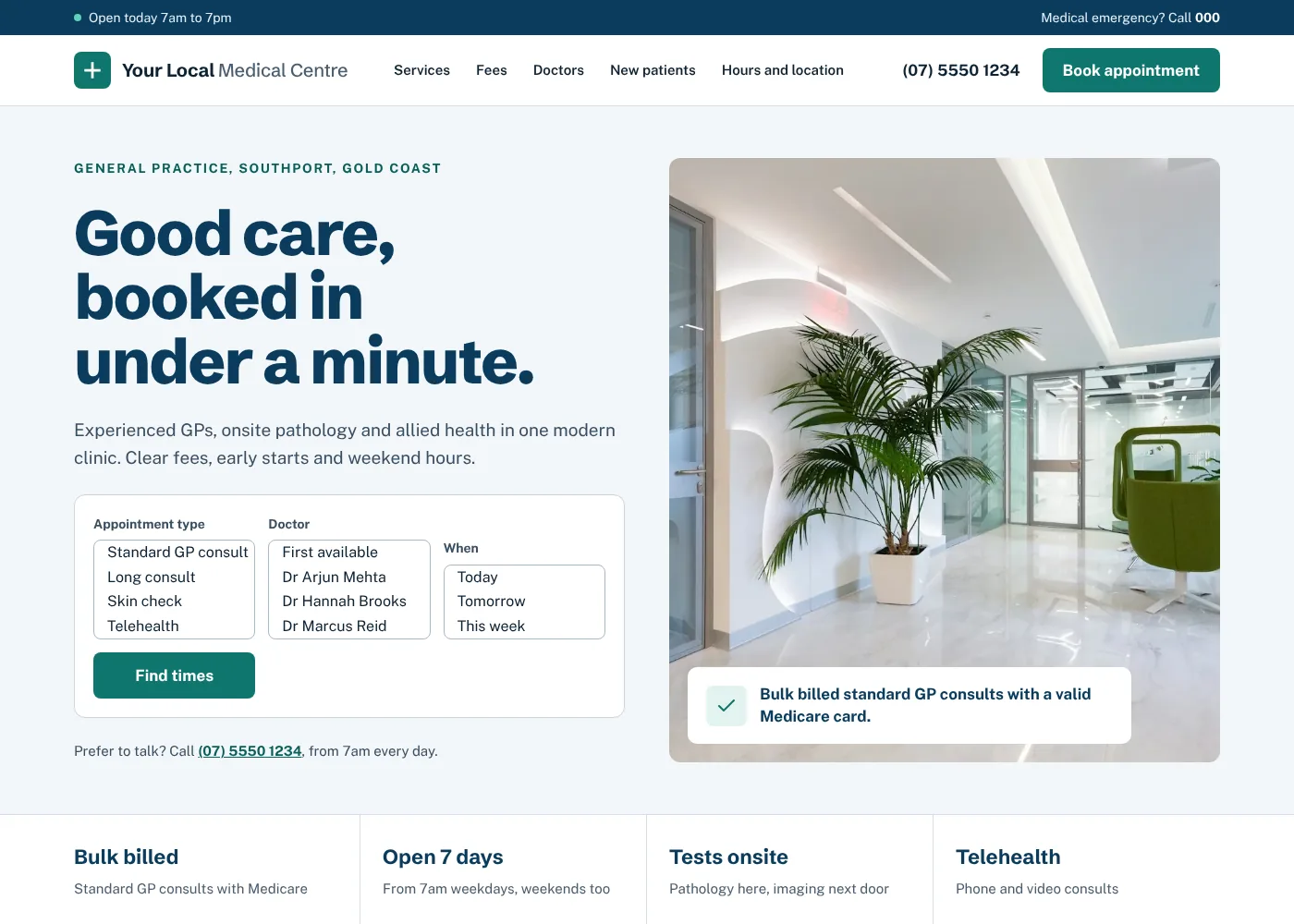 Clean Clinical Modern medicalcentres design example