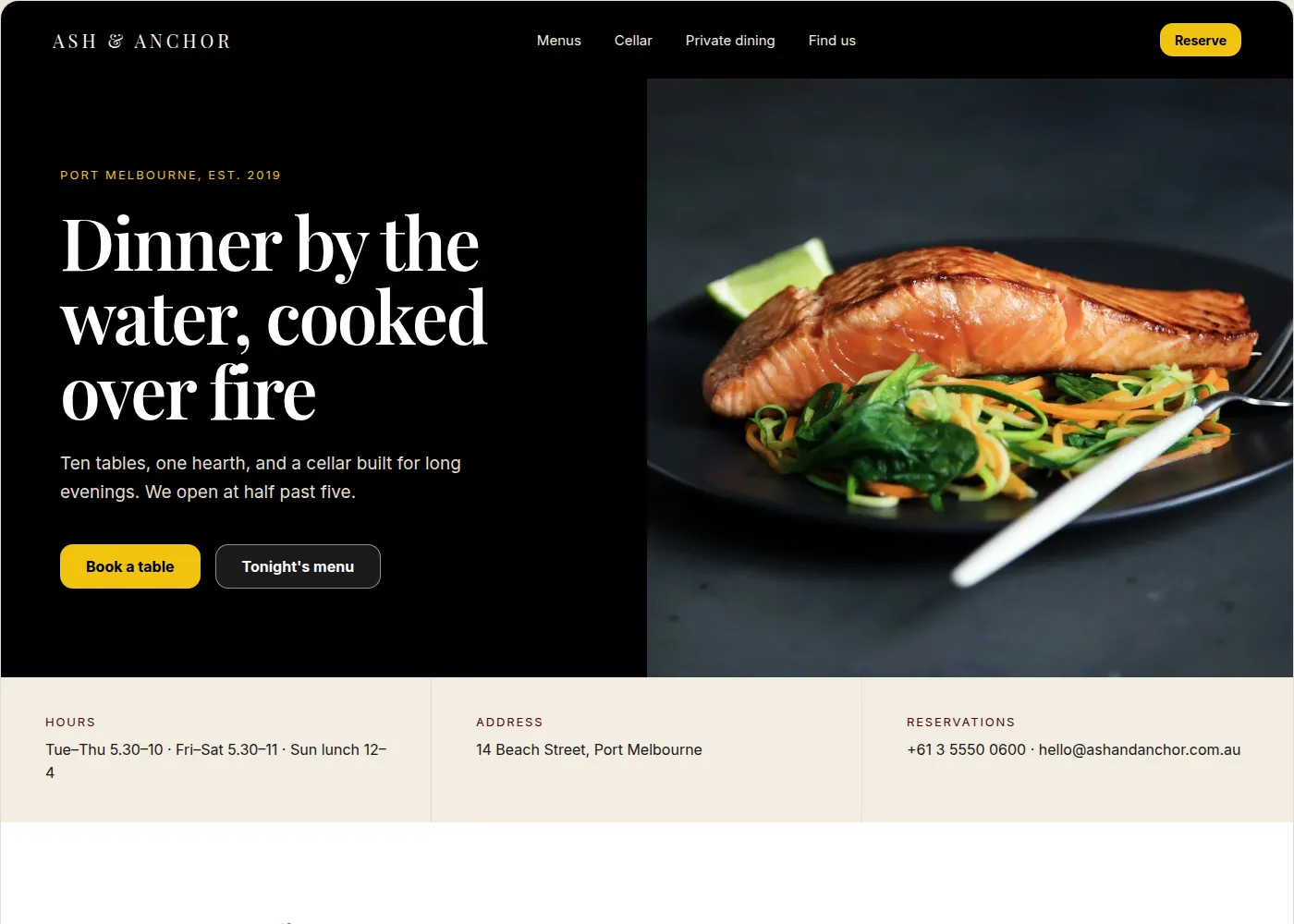 Ash & Anchor: Blackout & Amber restaurant design example