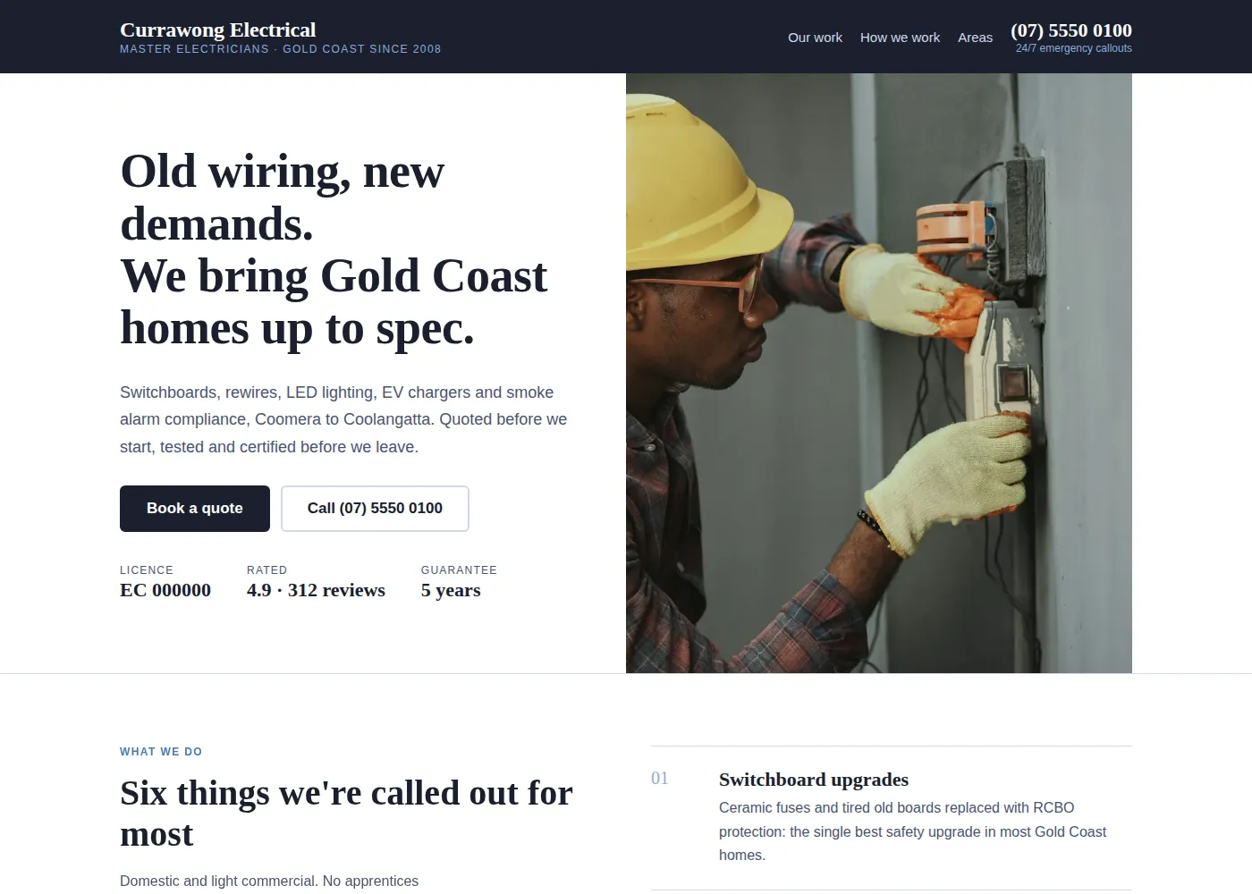 Currawong Electrical: The Callout Sheet trades design example